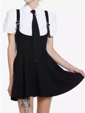 Hot Topic White Shirt Black skirt combo Small